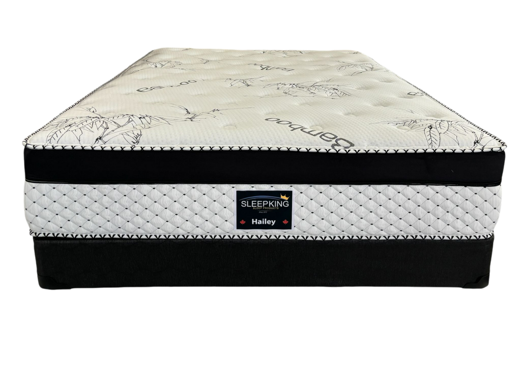 Matelas Hailey Euro Deluxe 4" – Ressorts ensachés tri-zones, mousse haute densité et tissu bambou